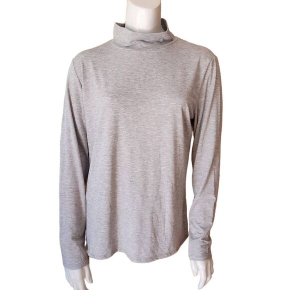 Nine West Gray Mock Neck Long Sleeve Top (L) - Picture 3 of 6